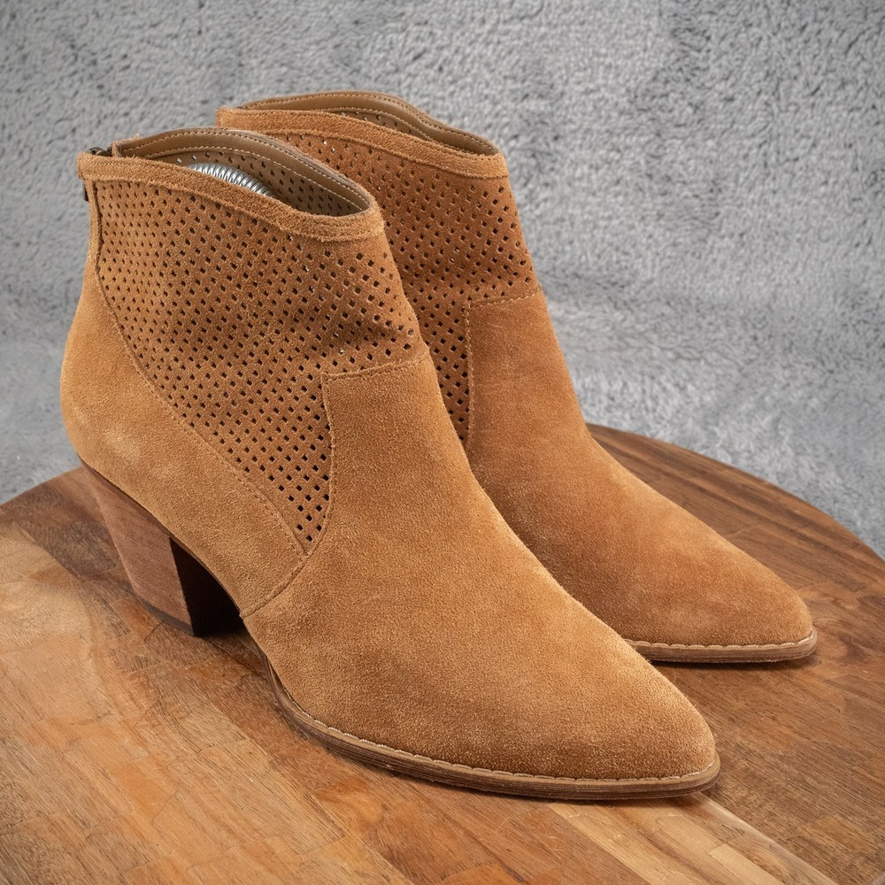 Treasure & Bond Cognac Suede Leather Zip Ankle Boots Womens Size 8‎ M